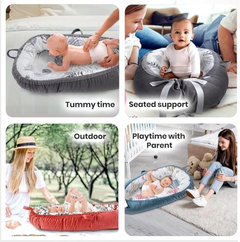 Totsi Baby Lounger Set | Ultra-Soft Baby Nest with Pillow and Blanket | Machine Washable Infant Lounger 0-24 Months | Adjustable Infant Nest for Travel | Baby Lounger Cover for Newborn - Image 4
