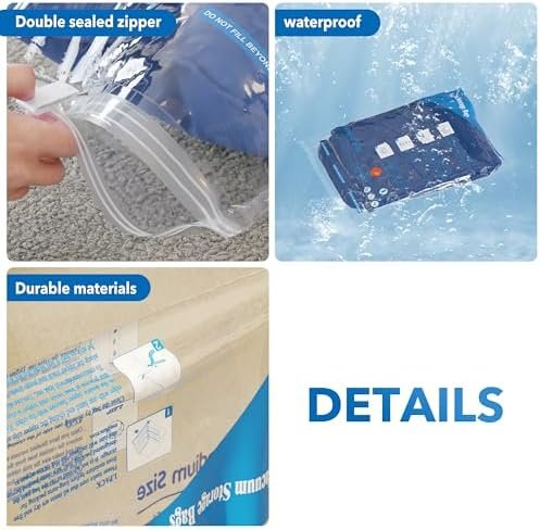 Vacuum Storage Bags with Electric Air Pump 8 Combo (2 Jumbo/2 Large/2 Medium/2 Small), Space Saver Sealer Bags, Airtight Compression Bags for Clothes, Pillows, Comforters, Blankets, Bedding - Image 6
