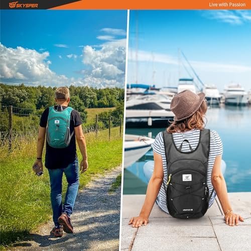 SKYSPER 15L/20L Foldable Hiking Backpack Lightweight Packable Travel Daypack with Chest Strap Small Folding Pack for Walking - Image 6