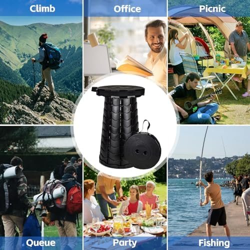 Upgraded Portable Folding Stool, Height Adjustable, Lightweight Yet Sturdy, Extendable Camping Chairs or Travel Footrest - Can Withstand at leasty 400 lbs. - Image 6