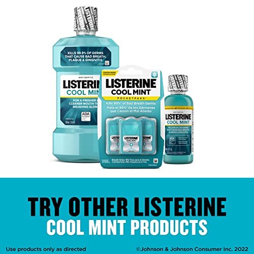 Listerine Cool Mint Pocketpaks Breath Strips Kills Bad Breath Germs, 24-Strip Pack, 3 Pack - Image 6