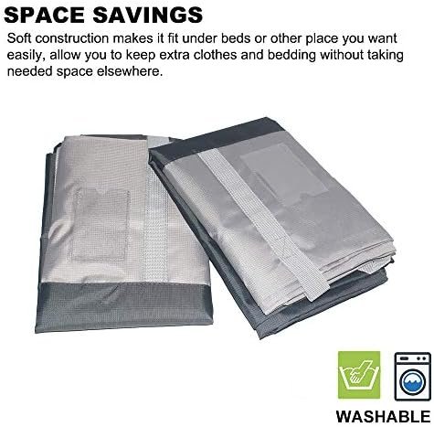 105l Clothing Storage Bags for Clothes, 2pcs Down Comforter Storage Bags for Blankets and Quilts, Bedding, Sweater, Pillow Storage Bags with Zipper, Heavy Duty Extra Large Packing Bags for Moving Bags - Image 5
