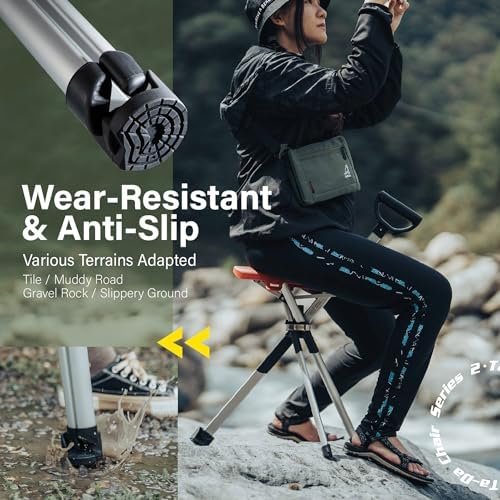 Ta-Da Chair Series 2- Portable Walking Stick, Cane with Seat, Foldable Chair, Hiking Stick, for Camping, Hiking, Lightweight Aluminum, Easy Carry, Anti-Slip - Image 7