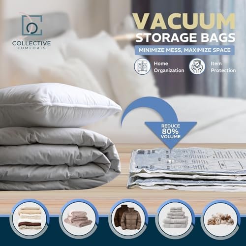 8 pack XXL Jumbo Vacuum Storage Bags - Vacuum Seal Bags for Clothing, Bedding, Blankets - Comforter and Pillow Storage – Space Saver Bags for Storage and Moving - 4XXL (47x35in) + 4Jumbo (39.5x31.5in) - Image 2