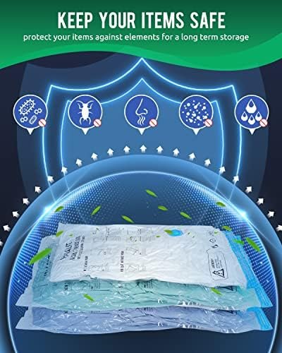 Vacuum Storage Bags with Electric Pump, 28 Pack (5 Jumbo, 5 Large, 6 Medium, 6 Small, 6 Roll Up Bags) Space Saver Bag, Vacuum Sealer Bags for Clothes, Blanket, Duvets, Pillows, Comforters, Travel - Image 8