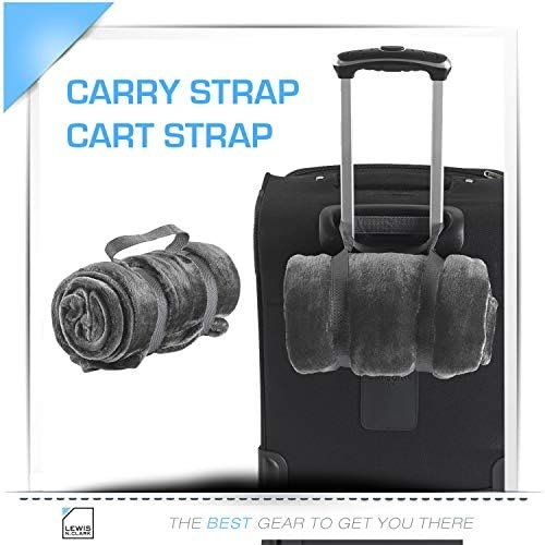 Lewis N. Clark Super Soft Plush Portable Travel Blanket for Airplane, Camping, Office + Baby with Carry Straps, Gray, One Size - Image 5