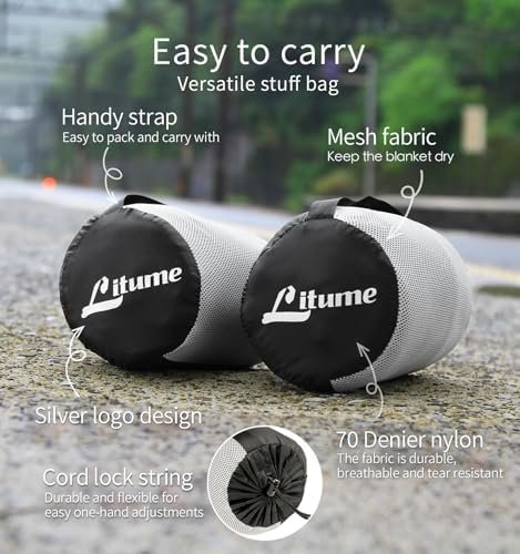Travel Blanket Lightweight and Breathable, 67 x 48 Soft Airplane Blanket for Travelers, Foldable Camping Sheet with Stuff Sack for Train, Camp, Traveling (Velvet/Fleece) - Image 5