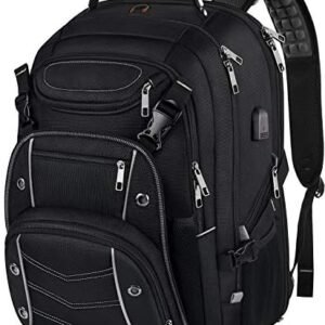 VECKUSON 18.4 Laptop Backpack for unisex, 60L Extra Large Gaming Laptops Back Bag with USB Charger Port,TSA Friendly Flight Approved and RFID Anti-Theft Pocket Heavy-duty Pack,21.3*15.7*11.8inch Grey