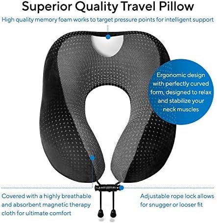 Travel Blanket Luxury Travel Set - Ergonomic Airplane Neck Pillow 100% Pure Memory Foam and Super Soft Fleece Blanket - Premium 3D Sleep Mask & Earplugs - Ultimate 4-in-1 Travel Kit Black - Image 3