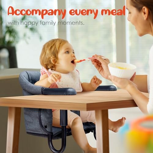 Hook On High Chair,Portable and Foldable High Chair,Suitable for Family and Travel,High Chair for Babies 6-36 Months for Eating & Dining - with Carry Bag(Grey) - Image 9
