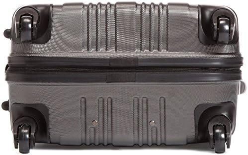 Kenneth Cole REACTION Out of Bounds Lightweight Hardshell 4-Wheel Spinner Luggage, Charcoal, 24-Inch Checked - Image 5