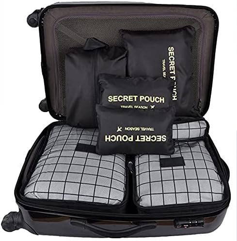 7 Set Packing Cubes Packing Organizers Travel Luggage Organizers for Suitcase Travel Accessories with Laundry Bag & Shoe Bag, Black - Image 6