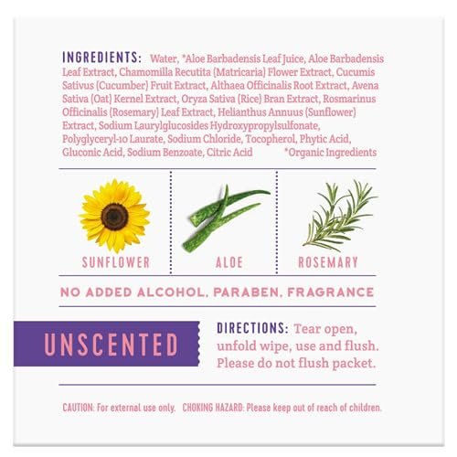 Stall Mates Wipes Feminine Fresh - Flushable | Individually Wrapped Cleansing Travel Friendly PH balanced Unscented with Sunflower, Rosemary and Aloe (30 on-the-go singles) - Image 5