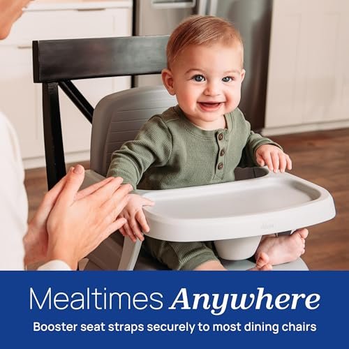 Chicco Bento™ 3-in-1 Portable Booster Seat for Table, Feeding Seat and Toddler Chair for Babies and Toddlers, for Children up to 50 lbs., Lightweight, Compact Fold | Oyster/Grey - Image 2