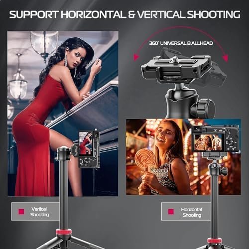 ULANZI MT-44 Extendable Phone Tripod, 360° Ball Head 44" Selfie Stick Phone Vlog Tripod Stand with 2 in 1 Phone Clip for iPhone Sony Canon GoPro, Lightweight for Travel - Image 9