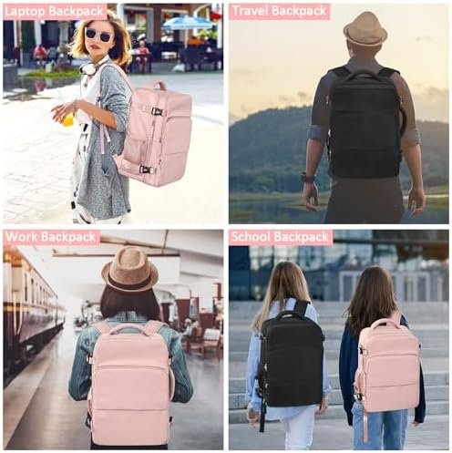 Travel Backpack for Women Men,Travel Laptop Backpack w/USB Charging Port, Waterproof Travel Backpack Carry On Flight Approved,Weekender Business Hiking Bag,Laptop Backpack 15.6 inch - Image 8