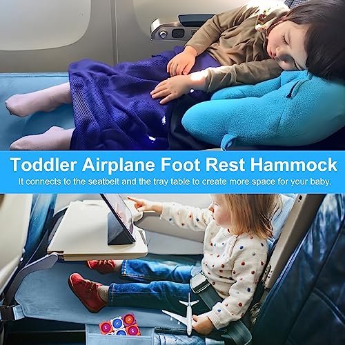 Toddler Airplane Bed, Kids Airplane Seat Extender Travel Bed, Kids Airplane Travel Essentials, Airplane Must Have for Toddlers, Portable Plane Bed Foot Rest for Flights - Image 2
