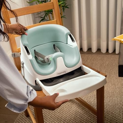 Ingenuity Baby Base 2-in-1 Booster Feeding and Floor Seat with Self-Storing Tray - Mist - Image 16