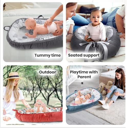 Totsi Baby Lounger Set | Ultra-Soft Baby Nest with Pillow and Blanket | Machine Washable Infant Lounger 0-24 Months | Adjustable Infant Nest for Travel | Baby Lounger Cover for Newborn - Image 4
