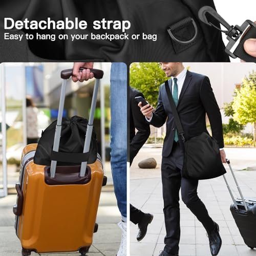 Travel Neck Pillow Bag for memory foam travel pillow,Luggage Travel Pillow Drawstring Bag Carrying Case with Trolley Sleeve&Adjustable Strap,Easily Attaches to Luggage,Backpacks - Image 6