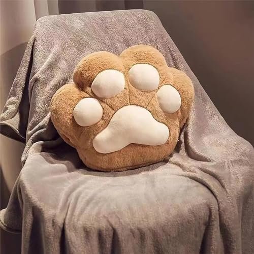 3 in 1 Cat Paw Travel Blanket Pillow for Car, Plush Blankt + Cat Paw Throw Pillow + Warm Hand Muff, Foldable Zipper Airplane Blanket Set Soft Fluffy Sofa Cushion Pillow Home Decoration