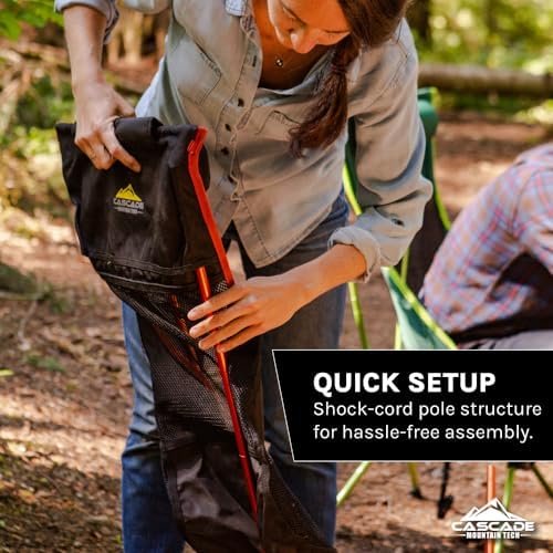 Cascade Mountain Tech Outdoor High Back Lightweight Camp Chair with Headrest and Carry Case - Black - Image 4