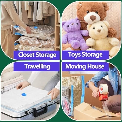 ZXA Vacuum Storage Bags with Electric Air Pump, 5 Pack Large 32''x 24'' Vacuum Seal Bags for Clothing, Space Saver Vacuum Storage Bags for Blanket, Duvets, Pillows, Comforters - Image 7