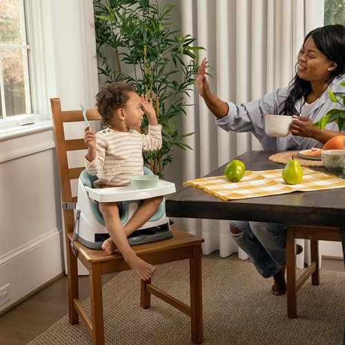 Ingenuity Baby Base 2-in-1 Booster Feeding and Floor Seat with Self-Storing Tray - Mist - Image 14