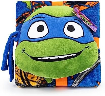 Jay Franco Nickelodeon Teenage Mutant Ninja Turtles Mutant Mayhem Leonardo Nogginz Set - 40 x 50 Inch Blanket & Plush Pillow Set, Kids Super Soft 2 Piece Set - Image 6