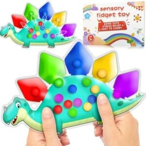 Dinosaur Color Sorting Sensory Toy Easter Basket Stuffers Gift for Toddler Activities Toy Fine Motor Matching Game Quiet Travel Essential Toy Montessori Autism Fidgets for Kid 3 4 5 Year Old Boy