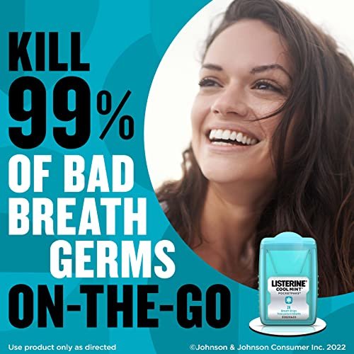 Listerine Cool Mint Pocketpaks Breath Strips Kills Bad Breath Germs, 24-Strip Pack, 3 Pack - Image 5