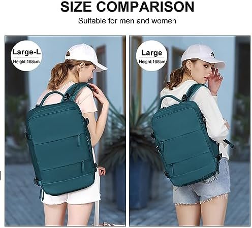 coowoz Large Travel Backpack For Women Men,Carry On Backpack,Hiking Backpack Waterproof Outdoor Sports Rucksack Casual Daypack Travel Essentials(Peacock Blue) - Image 8
