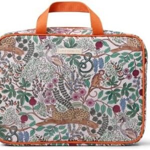 RIFLE PAPER CO. Travel Cosmetic Case, Unit Includes Pockets for storage, Simply Wipe to Easily Clean, Unique Travel Accessory, Stylized Pattern, Safari