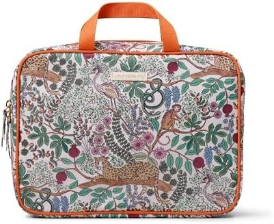 RIFLE PAPER CO. Travel Cosmetic Case, Unit Includes Pockets for storage, Simply Wipe to Easily Clean, Unique Travel Accessory, Stylized Pattern, Safari