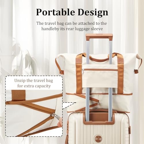 Joyway Luggage Sets 5 Piece Suitcase Set, PP Hardshell Carry on Suitcase Set, Travel Suitcases with Double Spinner Wheels and TSA Lock, Beige Brown - Image 4