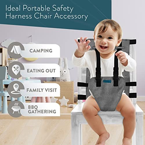 Baby Portable High Chair for Travel | Baby Travel Essential | Portable Highchair for Baby | Travel High Chairs for Babies | Portable Baby Chair | High Chair Harness | Travel High Chair - Image 2