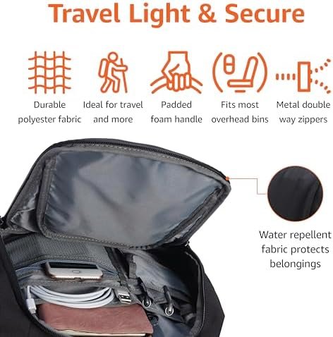 Amazon Basics Travel Laptop Backpack 15.6 inch Laptop, Black - Image 3