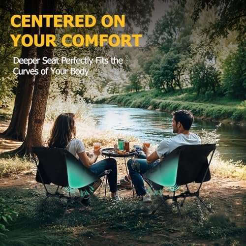 Overmont Ultralight Portable Camping Chair- Lightweight Folding Backpacking Chair, Support up to 330Lbs Compact Beach Chair for Adults with Carry Bag for Backpack Hiking Fishing Outdoor Camp Travel - Image 4