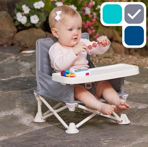 hiccapop OmniBoost Travel Booster Seat with Tray for Baby, Dining Table, Camping, Beach, Grandma’s | Folding Portable Tip-Free Design Straps to Kitchen Chairs - Image 8
