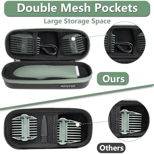 Case for Meridian Shaver, Electric Razor Travel Box for Meridian Trimmer Accessories with Shockproof Foam, Waterproof Storage Bag for MANSPOT Groin Hair Trimmer without Dock, Black - Image 4