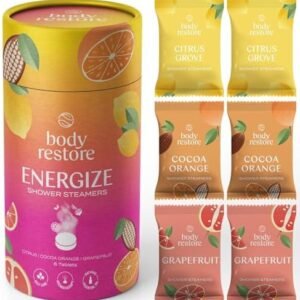 Body Restore Shower Steamers Aromatherapy 6 Pack - Galentines, Valentines Day Gifts for Her and Him, Birthday Gifts for Mom, Best Friend, Travel Essentials, Stress Relief, Self Care - Citrus