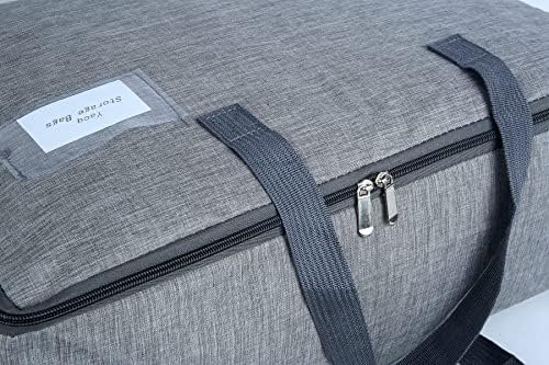 YACQ 2 Pack Large Moisture-Proof Storage Moving Travel Bag for Comforter Pillow Blanket Quilt Bedding Clothes/Water-Resistant Linen Fabric/Storage Container for Closet Under-Bed - Image 6