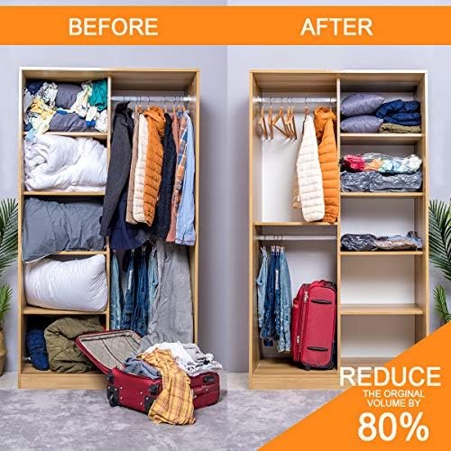 12 Pack Vacuum Storage Bags (3 x Jumbo, 3 x Large, 3 x Medium, 3 x Small), Space Saver Sealer Compression Bags with Travel Hand Pump for Blankets, Comforters, Pillows, Clothes Storage - Image 5