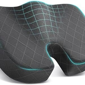 TushGuard Seat Cushion - Memory Foam Cushion for Office Chair, Car Seat, Airplane, Bleacher - Sciatica & Hip & Coccyx Pain Relief Desk Chair Cushion for Long Sitting Office Workers, Car Drivers