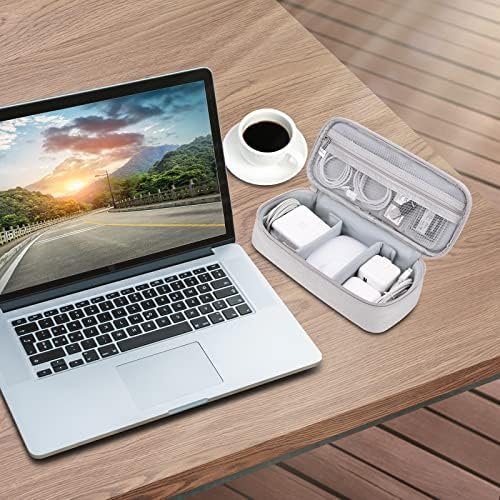 Cord Organizer Travel Case, Portable Tech Organizer Pouch bag for Cable & Charger, Tech Electronics, Travel Essentials (Light Grey) - Image 7