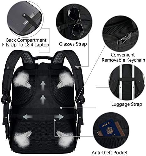 VECKUSON 18.4 Laptop Backpack for unisex, 60L Extra Large Gaming Laptops Back Bag with USB Charger Port,TSA Friendly Flight Approved and RFID Anti-Theft Pocket Heavy-duty Pack,21.3*15.7*11.8inch Grey - Image 5