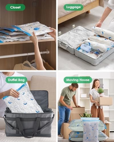 Vacuum Storage Bags for Travel, Combo 25 Pack Vacuum Sealed Bags with 1500mAh Portable Rechargeable Electric Pump for Clothes, Pillows, Comforters, Luggage, Backpack, Travel Essentials - Image 8