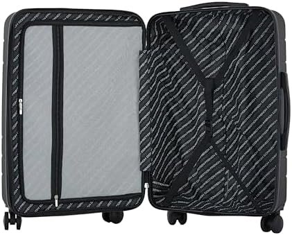 French Connection St. Martin Carry-On Luggage with Cup Holder/USB Ports, Black - Image 6