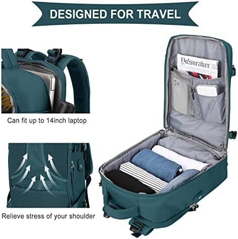 coowoz Large Travel Backpack For Women Men,Carry On Backpack,Hiking Backpack Waterproof Outdoor Sports Rucksack Casual Daypack Travel Essentials(Peacock Blue) - Image 6