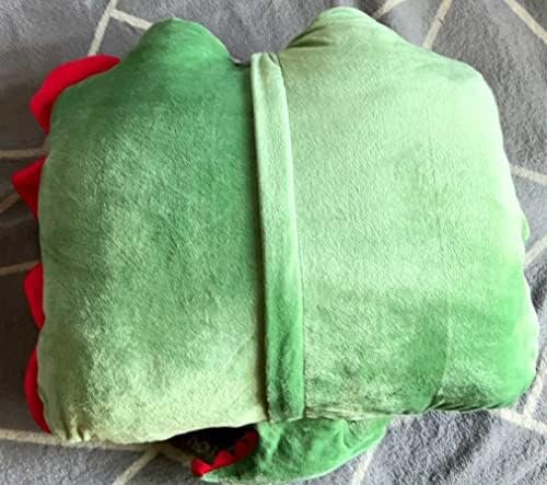 Cute Animal Soft Travel Blanket and Pillow Set Compact Travel Pillow with Blanket for Airplane, Car, Camping, Office, Train-Dinosaur - Image 3